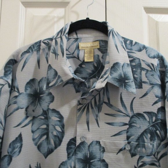 Kona Kai Hawaiian Shirt sz 2XL Textured Silk Blue - Picture 2 of 9